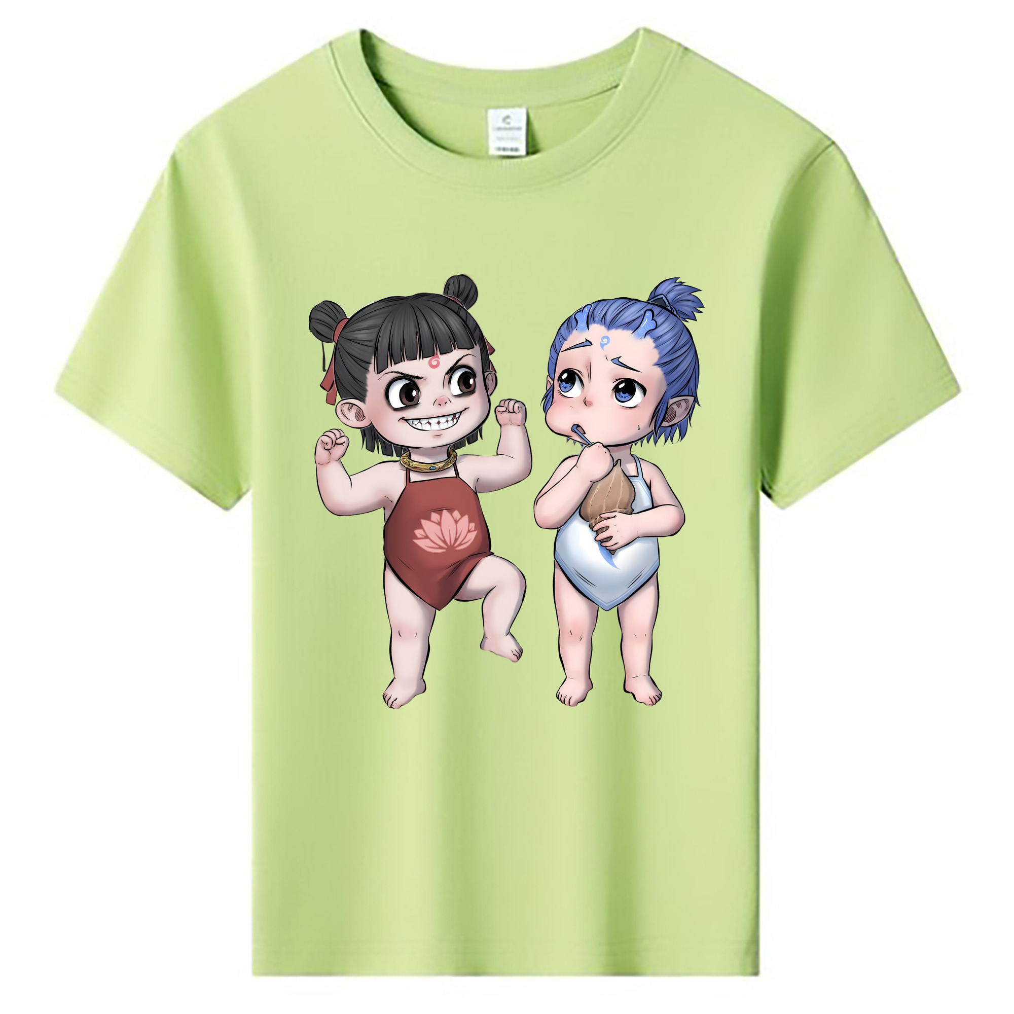 （画像用） Ne Zha 2 ナタ 魔童の大暴れ 綿100％キッズTシャツ（フロントプリント）